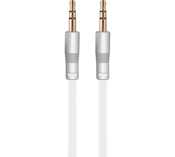 Плоский аудио кабель AUX 3,5 mm Jack\3,5 mm Jack Exployd 1M белый EX-K-475