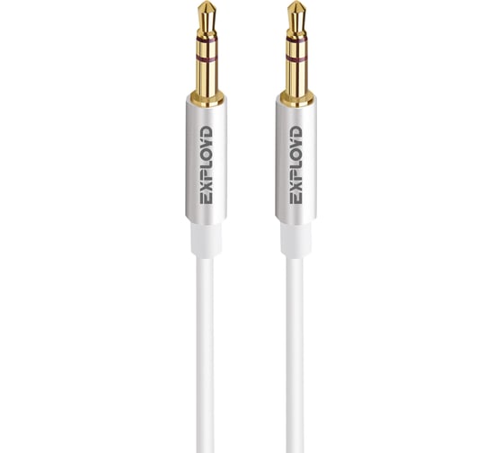Круглый аудио кабель AUX 3,5 mm Jack\3,5 mm Jack Exployd 1M белый EX-K-477