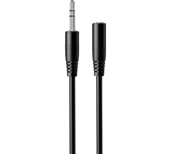 Круглый аудио кабель AUX 3,5 mm Jack (F) \3,5 mm Jack (M) Exployd черный 1M EX-K-637 1