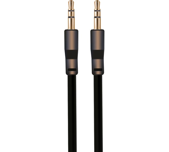 Плоский аудио кабель AUX 3,5 mm Jack\3,5 mm Jack Exployd черный 2M EX-K-635