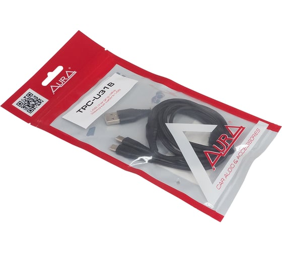 Зарядный кабель AURA, USB _ Lightning/MicroUSB/Type C, чёрный, 1,2 метра TPC-U31B