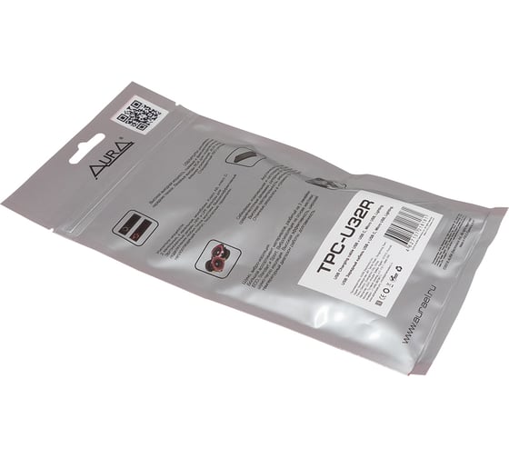 Зарядный кабель AURA, USB _ Lightning/MicroUSB/Type C, красный, 1,2 метра TPC-U32R