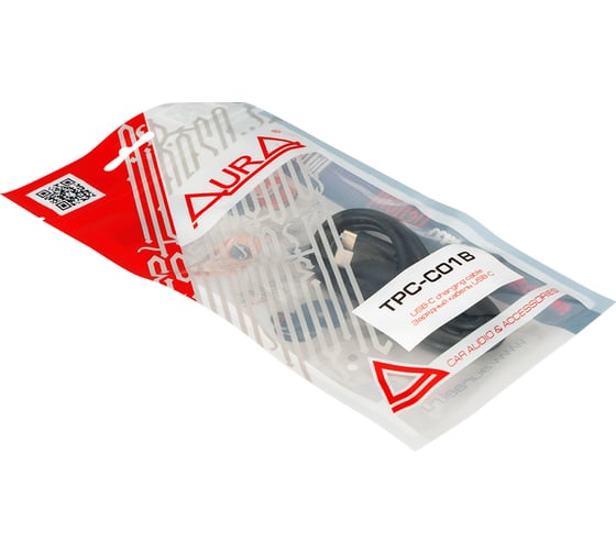 Зарядный кабель AURA Type-C - Type-C, 5A, черный, 1 метр TPC-C01B