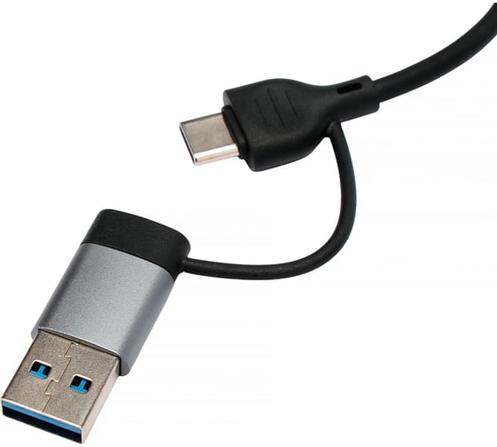 Разветвитель Gembird USB3.0/2.0, USB3.0, 3xUSB2.0, кабель Type-C+USB 10см, алюминий, пакет, UHB-C204