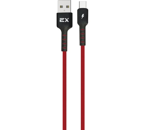 Кабель USB-Type-C 2A Exployd для зарядки телефона 1M круглый красный EX-K-1015 1