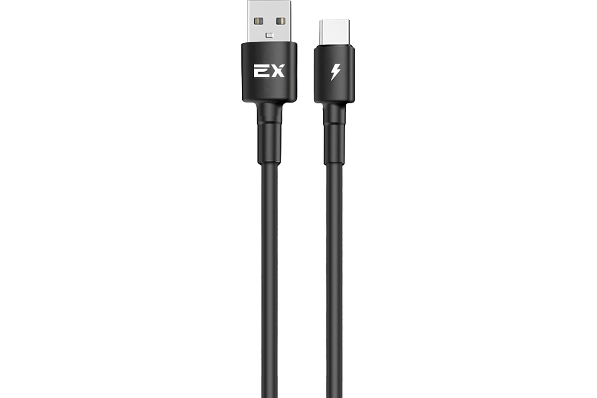 Кабель USB-Type-C 2A Exployd для зарядки телефона 1M круглый черный  EX-K-1152 - выгодная цена, отзывы, характеристики, фото - купить в Москве и  РФ