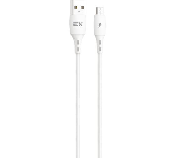 Кабель USB-MicroUSB 2A Exployd для зарядки телефона 1M круглый белый EX-K-1004 1