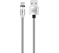 Кабель USB-MicroUSB 2,1A Exployd для зарядки телефона 2M Magnetic круглый серебро EX-K-950