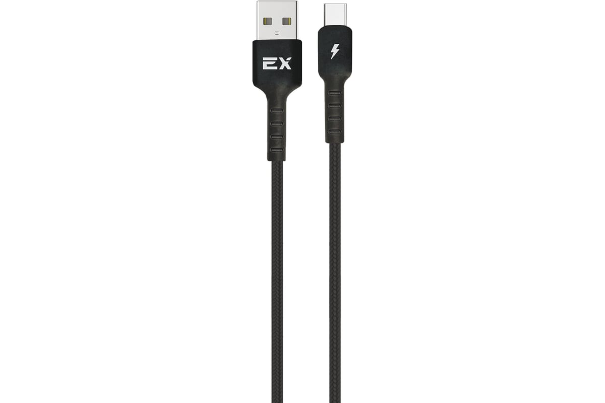 Кабель USB-Type-C 2A Exployd для зарядки телефона 1M круглый черный  EX-K-1014 - выгодная цена, отзывы, характеристики, фото - купить в Москве и  РФ