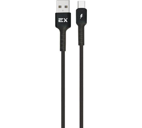 Кабель USB-Type-C 2A Exployd для зарядки телефона 1M круглый черный EX-K-1014 1