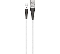 Кабель USB-Type-C 2,1A Exployd для зарядки телефона 1M круглый белый EX-K-822
