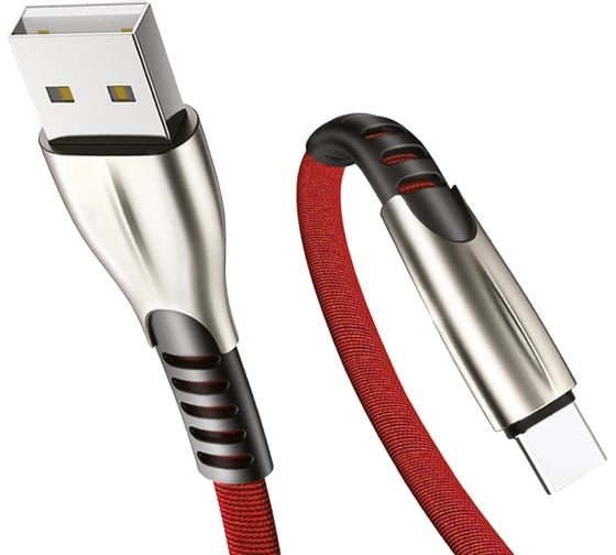Кабель USB-Type-C Exployd для зарядки телефона 2,1A 1M плоский красный EX-K-838 1