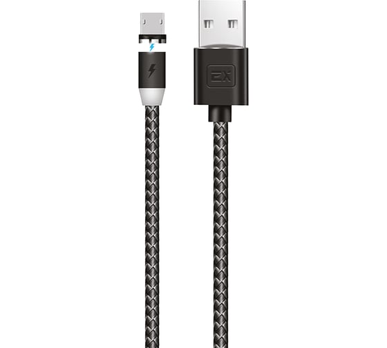 Кабель USB-MicroUSB 2.1A Exployd для зарядки телефона Magnetic 2M круглый черный EX-K-949