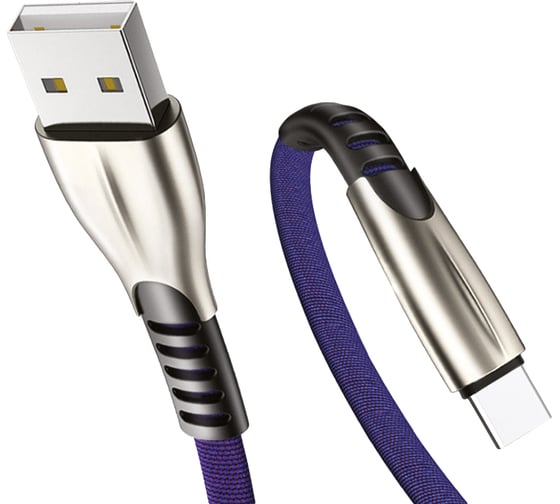 Кабель USB-Type-C 2.1A Exployd для зарядки телефона 1M плоский синий EX-K-837