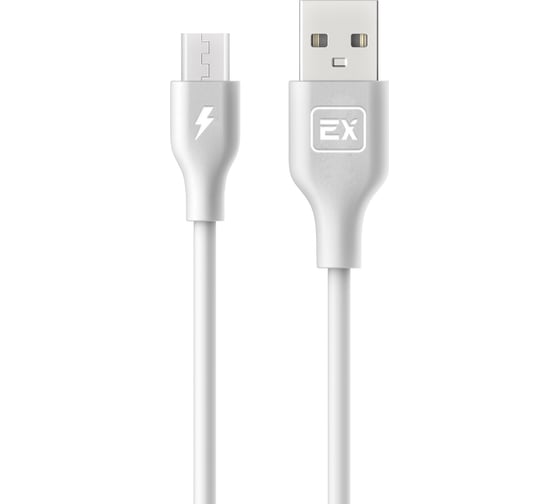 Кабель USB-MicroUSB 1A Exployd для зарядки телефона 1M круглый белый EX-K-481