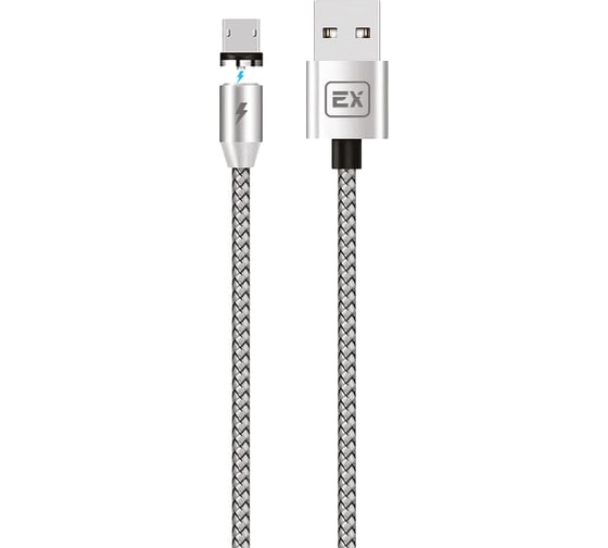 Кабель MicroUSB Exployd для зарядки телефона Magnetic серебро EX-K-781 1