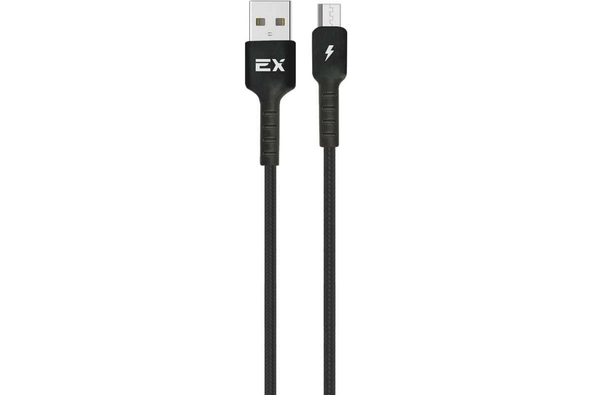 Кабель USB-MicroUSB 2A Exployd для зарядки телефона 1M круглый черный  EX-K-1012 - выгодная цена, отзывы, характеристики, фото - купить в Москве и  РФ