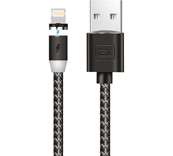 Кабель USB-8-pin 2,1A Exployd для зарядки телефона 1M Magnetic круглый черный EX-K-784
