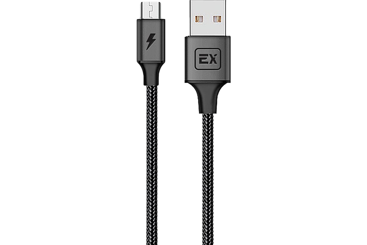 Кабель USB-MicroUSB Exployd для зарядки телефона черный круглый EX-K-501 -  выгодная цена, отзывы, характеристики, фото - купить в Москве и РФ