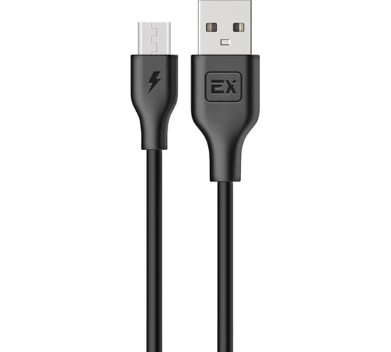Кабель USB-MicroUSB 1A Exployd для зарядки телефона 1M круглый черный EX-K-492