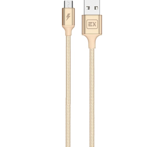Кабель USB-MicroUSB 1A Exployd для зарядки телефона 1M круглый золотой EX-K-503