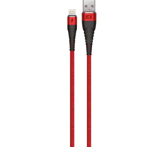 Кабель USB-8-pin 2,1A Exployd для зарядки телефона 1M круглый красный EX-K-820
