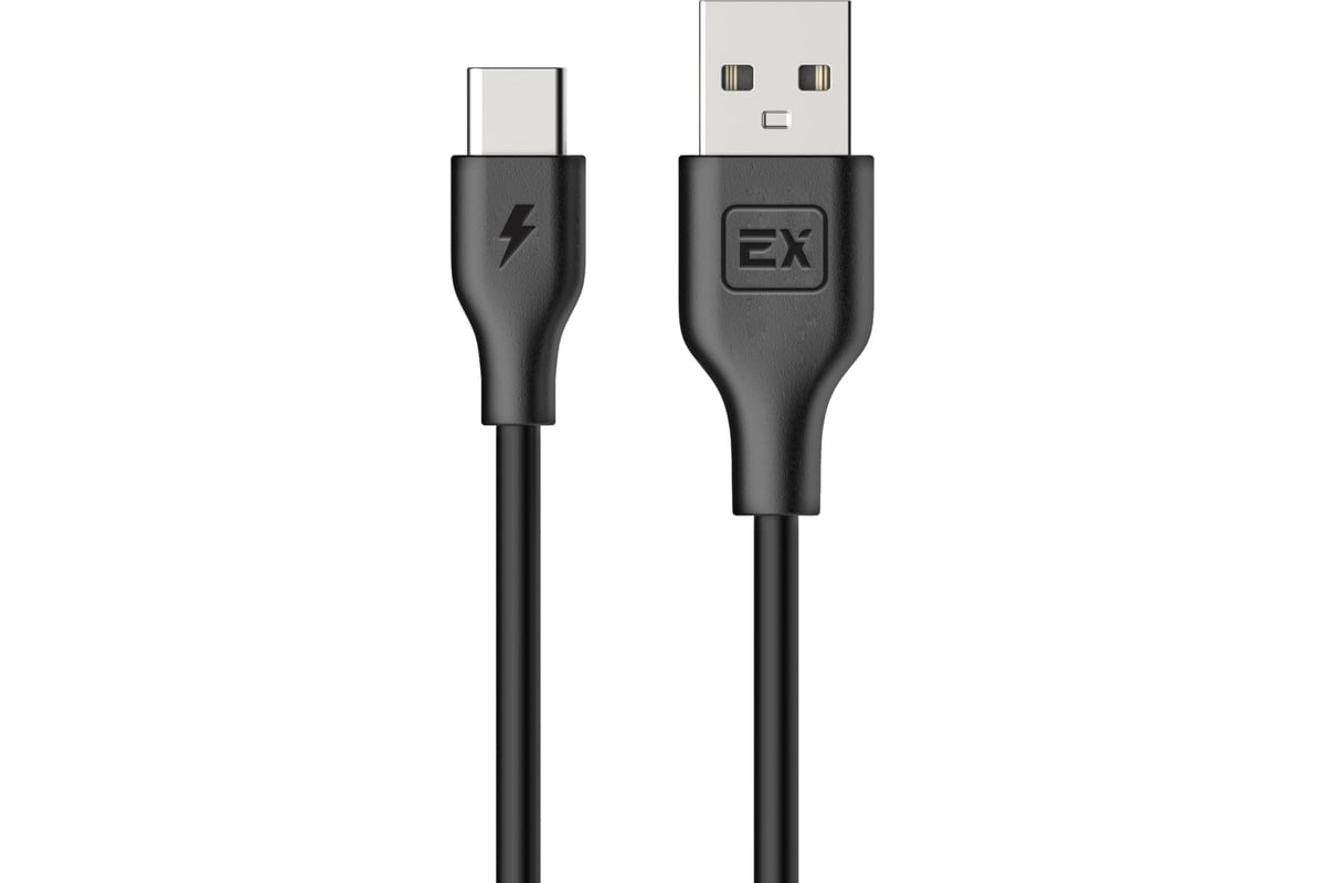 Кабель USB-Type-C 1A Exployd для зарядки телефона 2M черный EX-K-490 -  выгодная цена, отзывы, характеристики, фото - купить в Москве и РФ