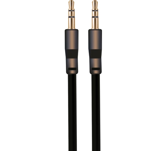Аудио кабель AUX 3.5 mm jack Exployd черный плоский EX-K-474 1