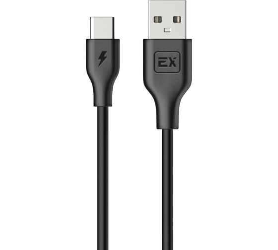 Кабель USB-Type-C 1A Exployd для зарядки телефона 1M черный круглый EX-K-484 1