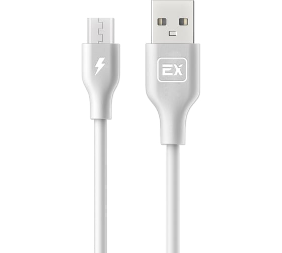 Кабель USB-MicroUSB 1A Exployd для зарядки телефона 0,2M круглый белый EX-K-730 1