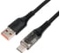 Кабель Cablexpert USB2.0, AM/Type-C, 6A, 66Вт, QC3.0, дисплей, оплетка, медь, 1м, черный, CCP-USB2-AMCM-SCR-1M 2