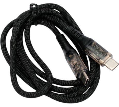 Кабель Cablexpert USB2.0, Type-C/Type-C, 5A, 66Вт, PD/QC3.0, дисплей, оплетка, медь, 1м, черный, CCP-USB2-CMCM-SCR-1M