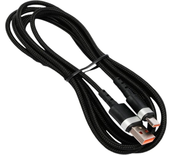 Кабель Cablexpert USB2.0, AM/Type-C, 6A, 66Вт, QC3.0, оплетка, медь, 1.8м, черный, пакет, CCP-USB2-AMCM-66W-1.8M