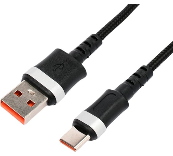 Кабель Cablexpert USB2.0, AM/Type-C, 6A, 66Вт, QC3.0, оплетка, медь, 1.8м, черный, пакет, CCP-USB2-AMCM-66W-1.8M