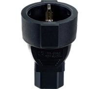 Переходной адаптер LANMASTER розетка Schuko - вилка C14, 220В, 10А, черный LAN-PPS/14-BK