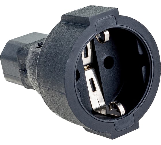 Переходной адаптер LANMASTER розетка Schuko - вилка C14, 220В, 10А, черный LAN-PPS/14-BK