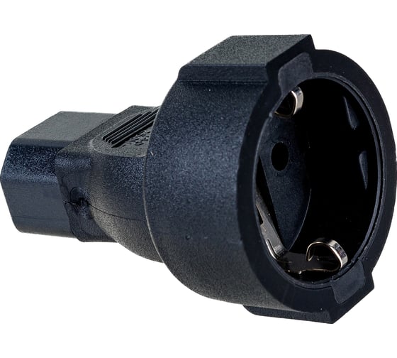 Переходной адаптер LANMASTER розетка Schuko - вилка C14, 220В, 10А, черный LAN-PPS/14-BK