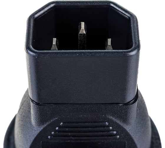 Переходной адаптер LANMASTER розетка Schuko - вилка C14, 220В, 10А, черный LAN-PPS/14-BK