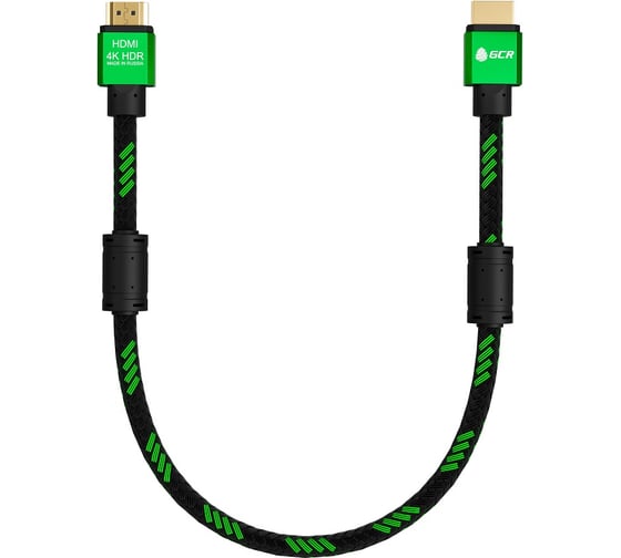 Кабель HDMI 2.0 GCR 0.5m BICOLOR нейлон AL корпус зеленый 28AWG VIV51I484