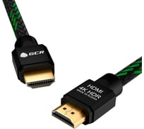 Кабель HDMI 2.0 GCR 1.5m BICOLOR нейлон AL корпус черный 28AWG VIV52I161