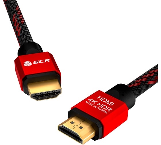 Кабель HDMI 2.0 GCR 1.5m BICOLOR нейлон AL корпус красный VIV52I162
