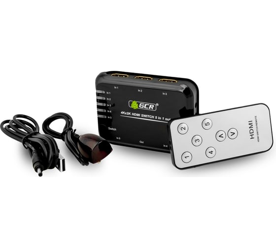 Переключатель HDMI GCR 5 x 1 Greenline 4K 30Hz CEC ARC чёрный VIVvTIC06 1