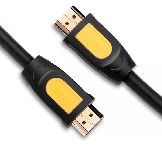 Кабель Ugreen HD101 HDMI Male To Male Round Cable. Длина: 10м. Цвет: желто-черный 10170_