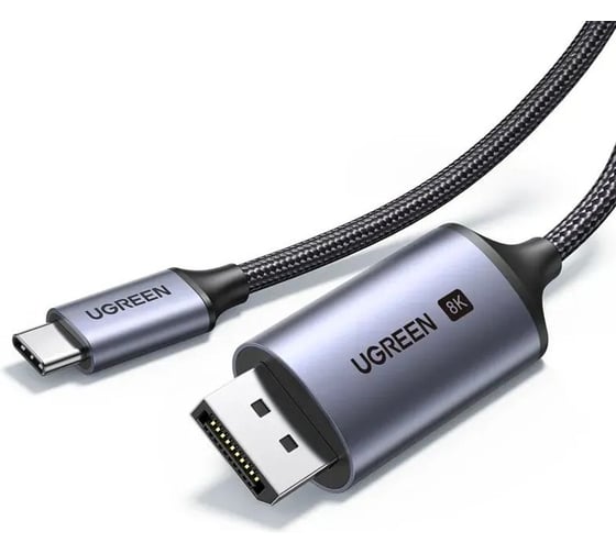 Кабель Ugreen USB-C to DisplayPort 8K Cable. Длина: 1 м. Цвет: серый 25157_ 1