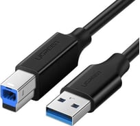 Кабель Ugreen US210 USB 3.0 AM to BM Print Cable. Длина: 1м. Цвет: черный 30753_