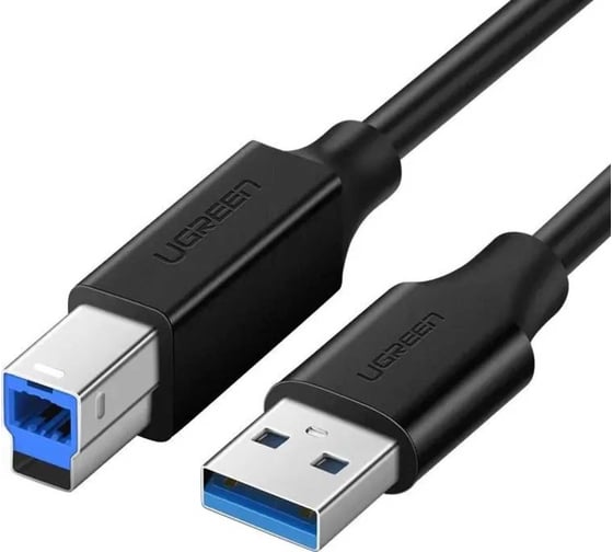 Кабель Ugreen US210 USB 3.0 AM to BM Print Cable. Длина: 1м. Цвет: черный 30753_
