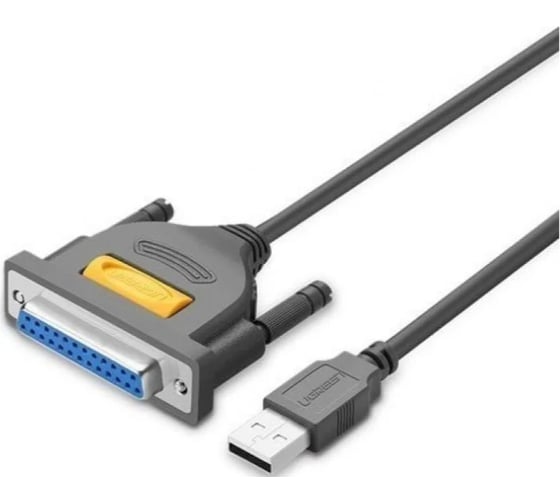 Кабель Ugreen US167 USB-A to DB25 Parallel Printer Cable для принтера. Длина: 2м. Цвет: серый 20224_