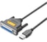 Кабель Ugreen US167 USB-A to DB25 Parallel Printer Cable для принтера. Длина: 2м. Цвет: серый 20224_ 1