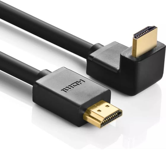 Кабель Ugreen угловой HD103 HDMI Male To Male Right Angle 90 Degree Cable_угол направо. Длина: 2м. Цвет: черный 10173_