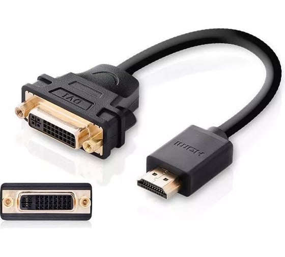 Кабель-адаптер Ugreen HDMI Male to DVI Female Adapter Cable. Длина: 15см. Цвет: черный 20136_